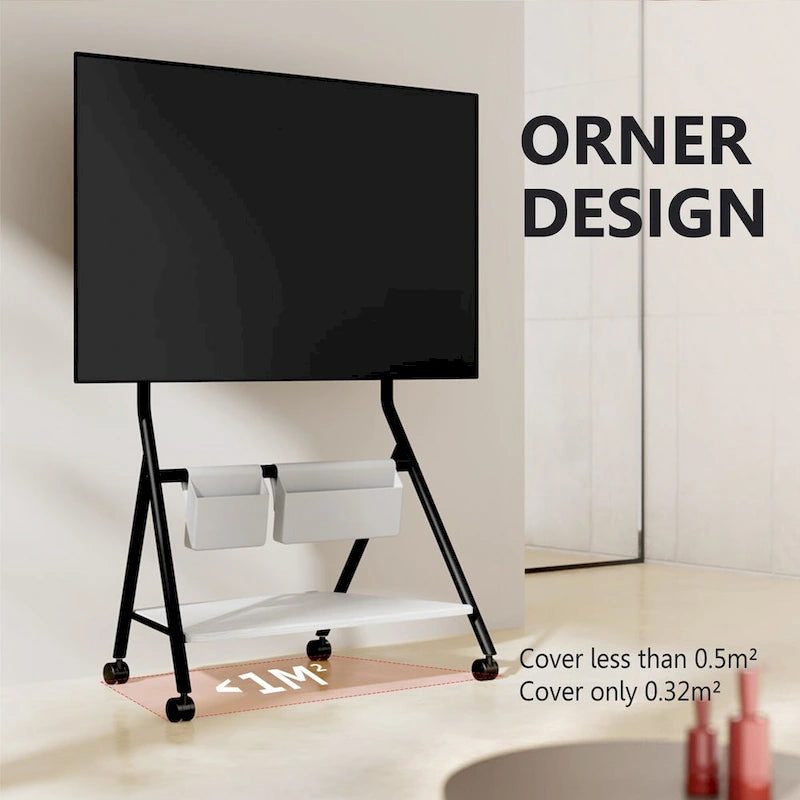 Meuble TV moderne à roulettes pour téléviseurs de 55 à 78 pouces Chariot TV mobile pour salon d'appartement