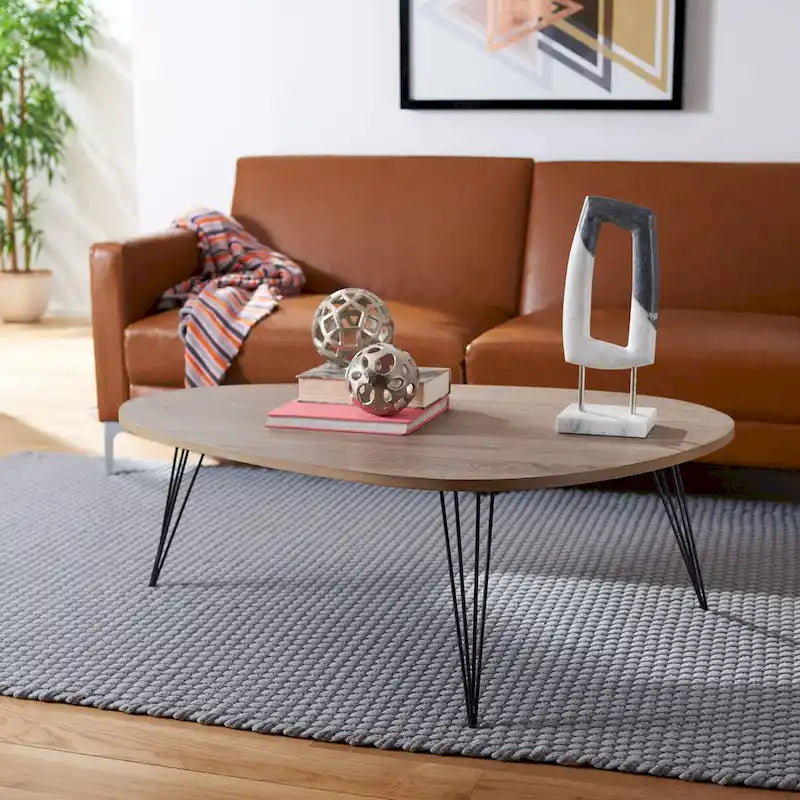 SAFAVIEH Louann Oak Finish/ Black Coffee Table - 44 x 31.5 x 15.6 - 44Wx32Dx16H