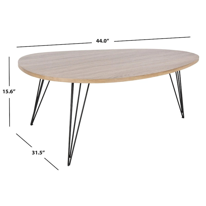 Table basse Chêne/noir - 44 x 31.5 x 15.6 - 44L x 32P x 16H