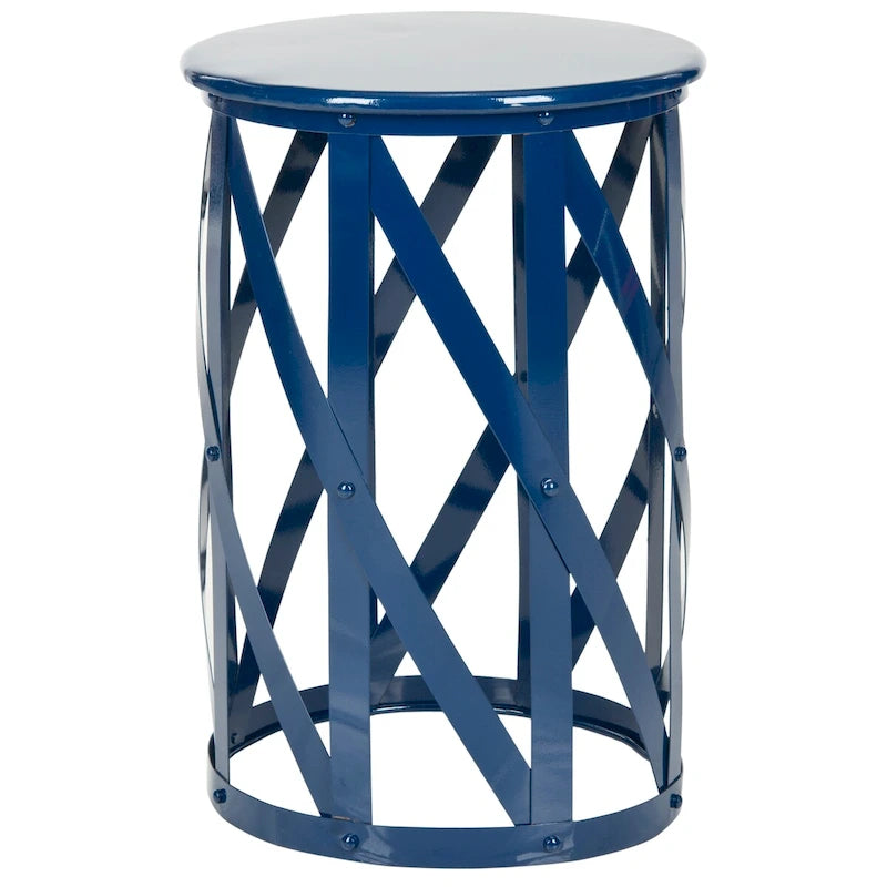 Tabouret en fer à treillis gris - 14 x 14 x 20.7 - 14lx14Px20H