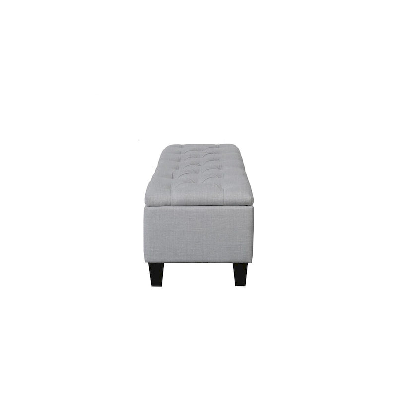 Banc de rangement capitonné en tissu avec couvercle à charnière