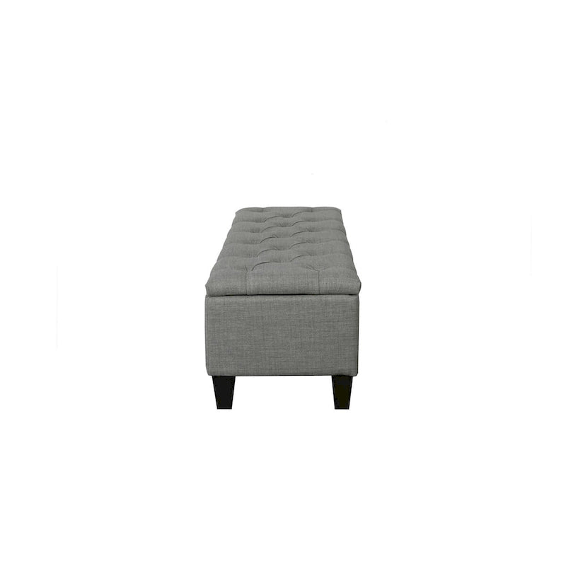 Banc de rangement capitonné en tissu avec couvercle à charnière