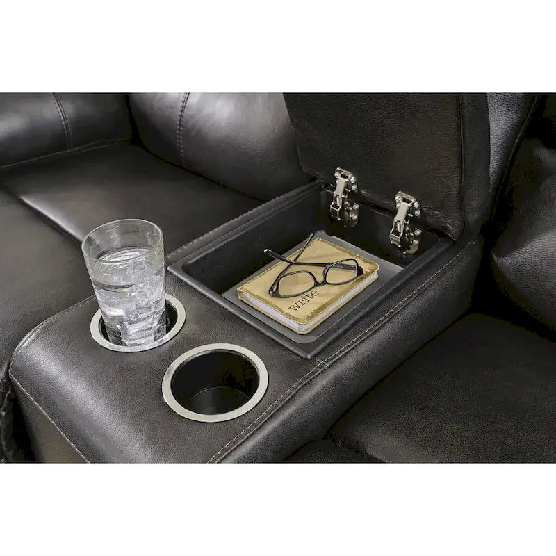 Causeuse inclinable motorisée noire - 82L x 42P x 42H
