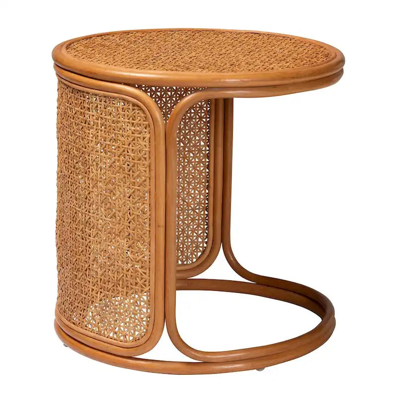 Table d'appoint en rotin bohème