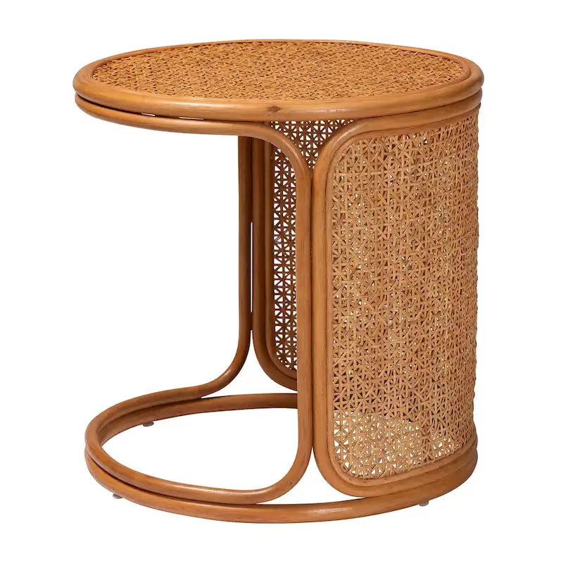 Table d'appoint en rotin bohème