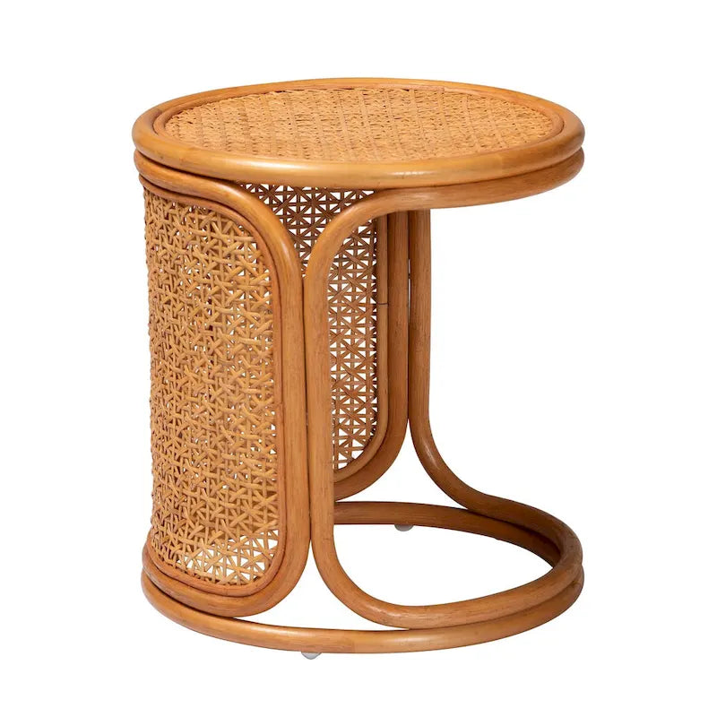 Table d'appoint en rotin bohème