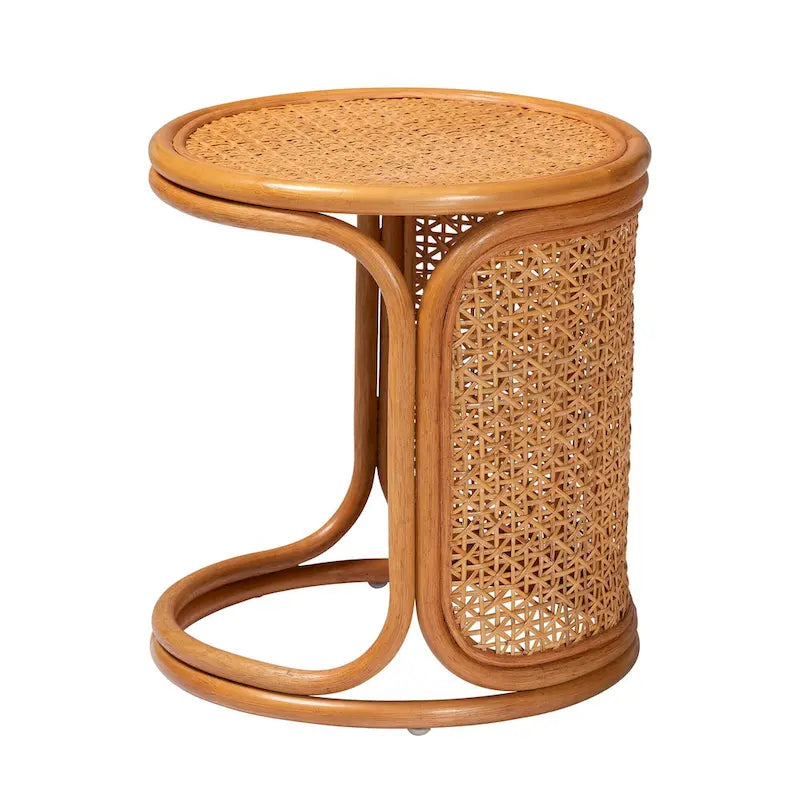 Table d'appoint en rotin bohème