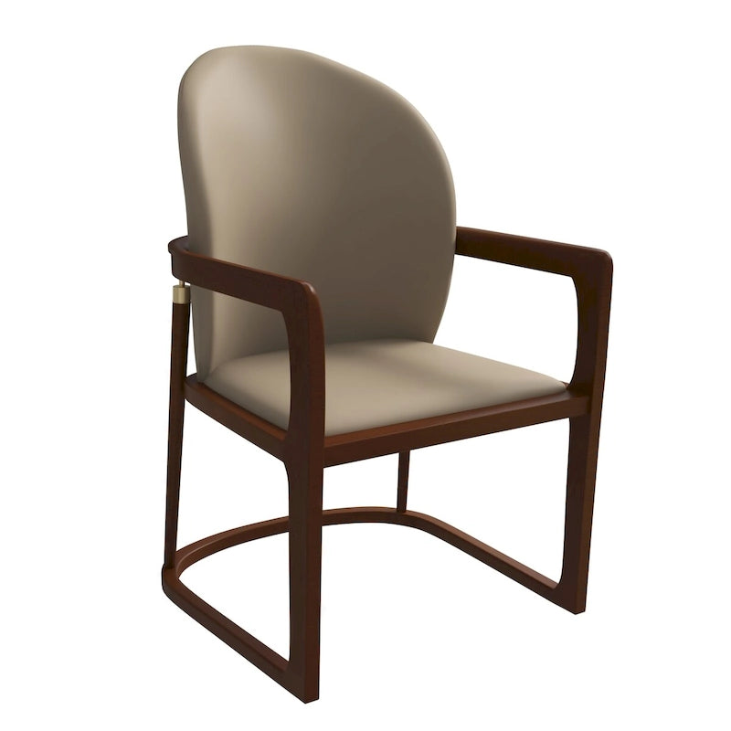 Chaise de salle à manger moderne en cuir capitonné