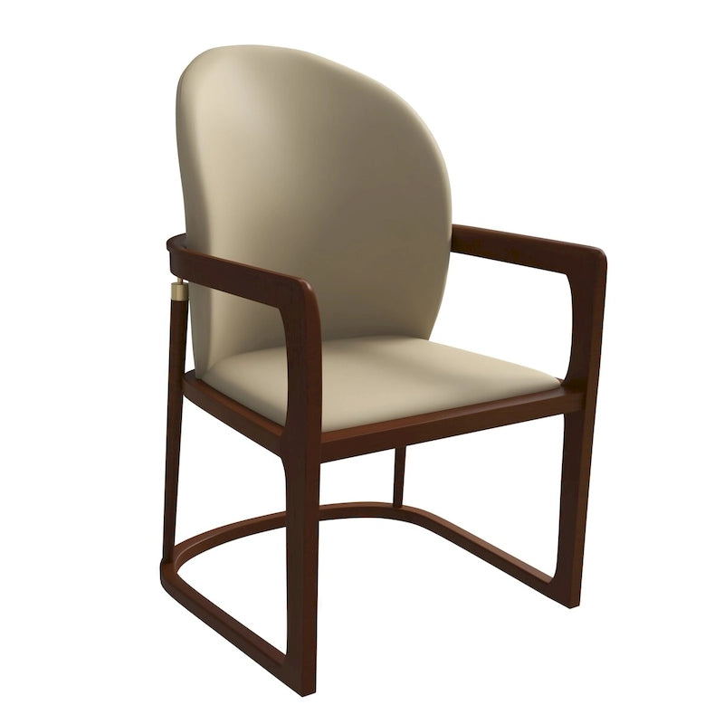 Chaise de salle à manger moderne en cuir capitonné