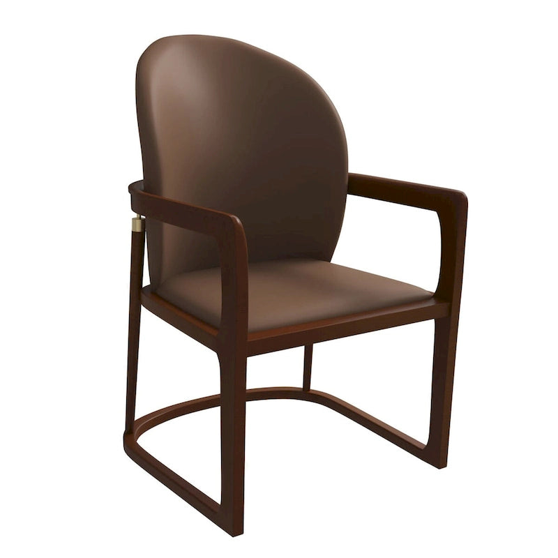 Chaise de salle à manger moderne en cuir capitonné