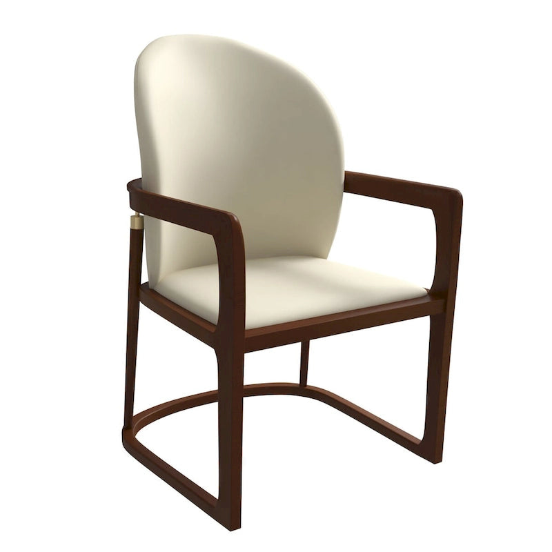 Chaise de salle à manger moderne en cuir capitonné