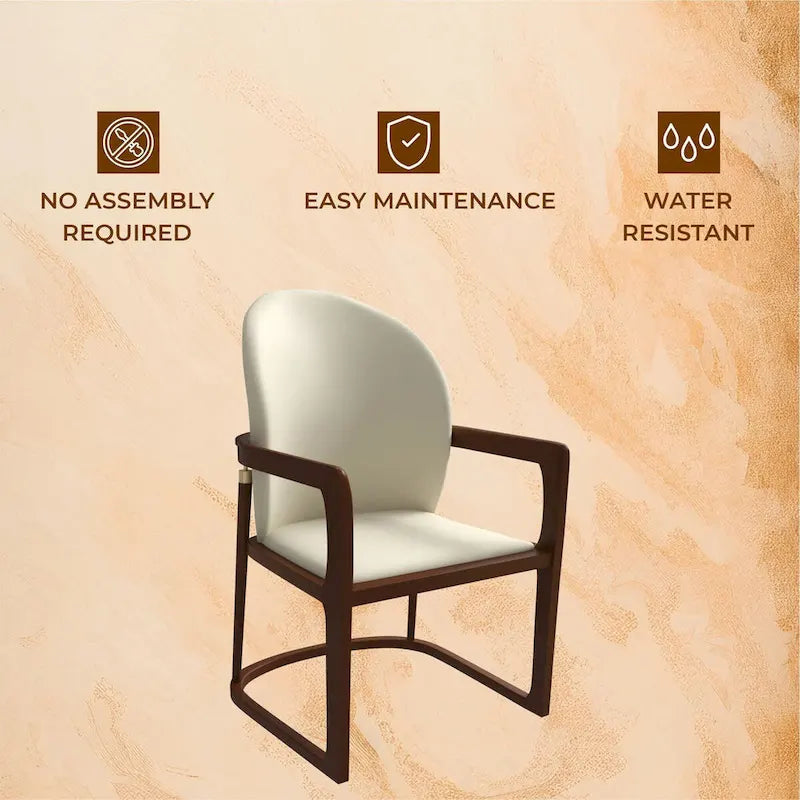 Chaise de salle à manger moderne en cuir capitonné