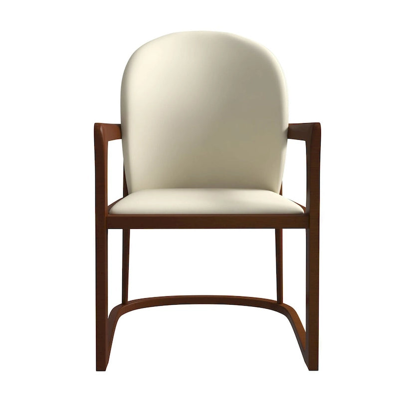 Chaise de salle à manger moderne en cuir capitonné