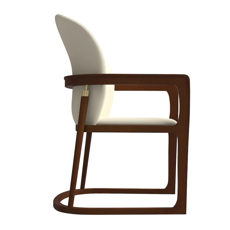Chaise de salle à manger moderne en cuir capitonné