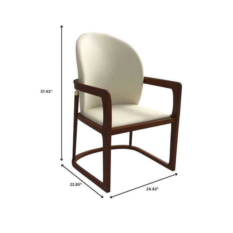 Chaise de salle à manger moderne en cuir capitonné