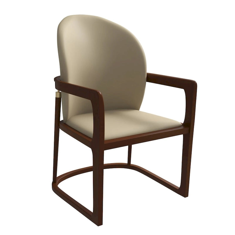 Chaise de salle à manger moderne en cuir capitonné