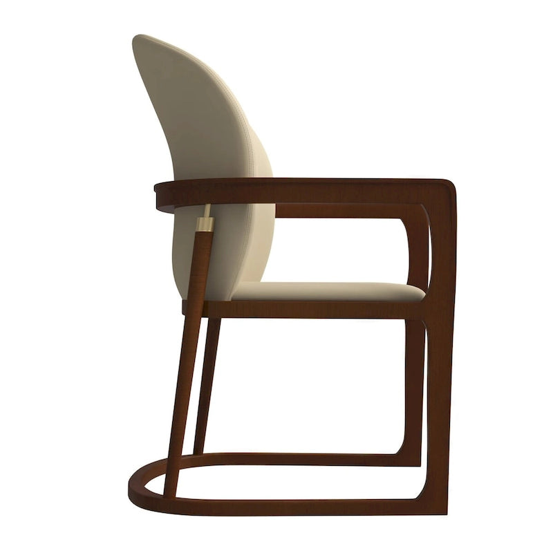 Chaise de salle à manger moderne en cuir capitonné