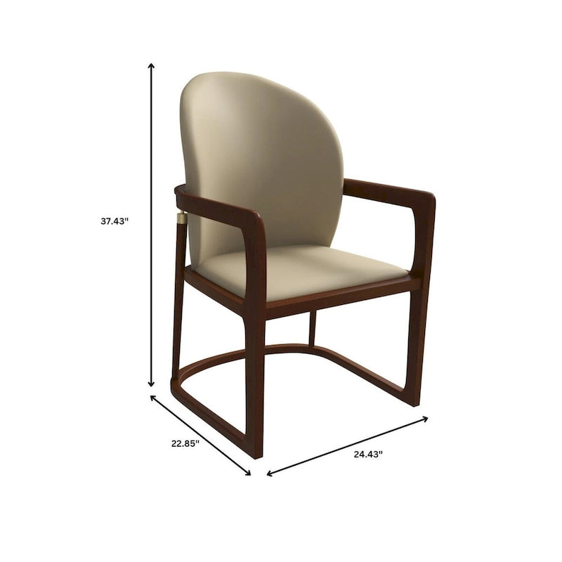 Chaise de salle à manger moderne en cuir capitonné
