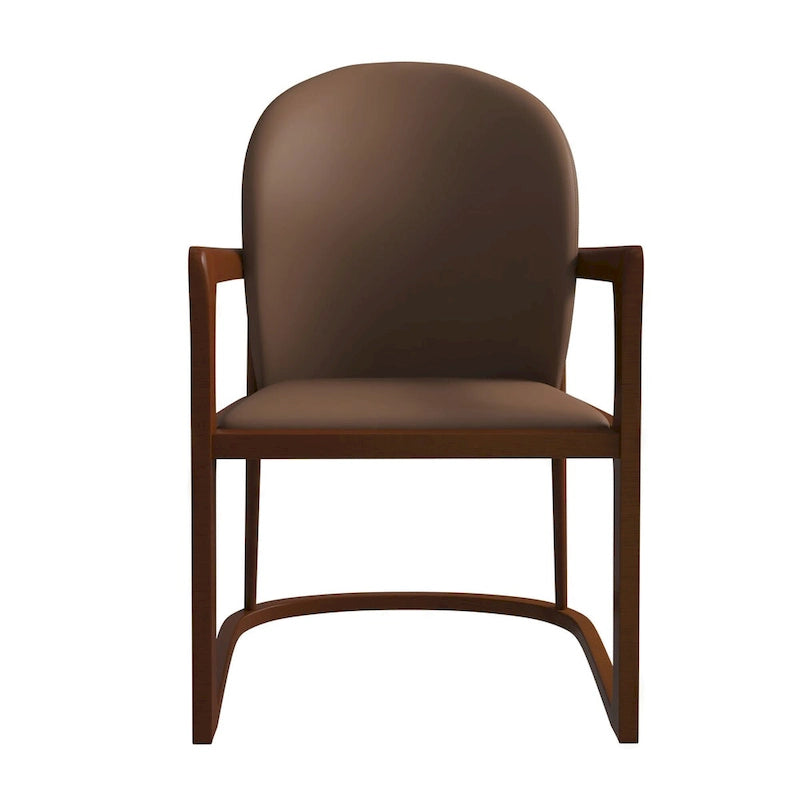 Chaise de salle à manger moderne en cuir capitonné