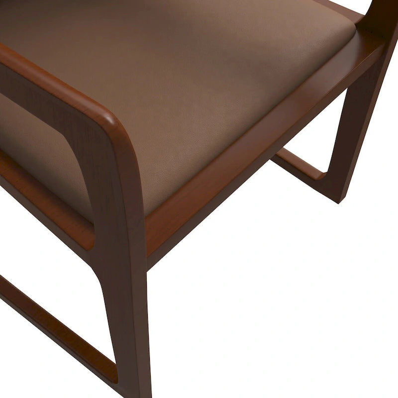 Chaise de salle à manger moderne en cuir capitonné