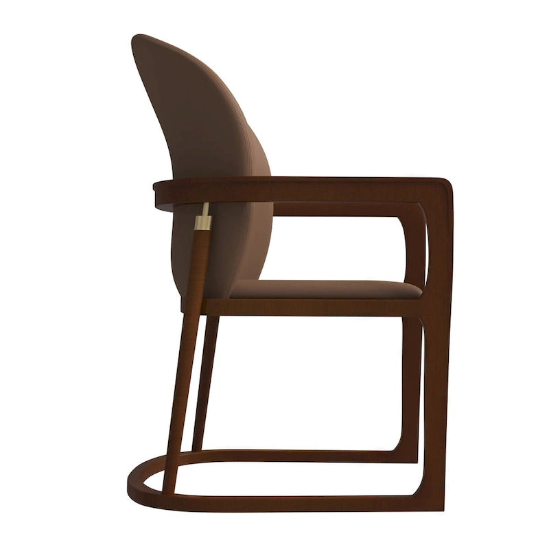 Chaise de salle à manger moderne en cuir capitonné
