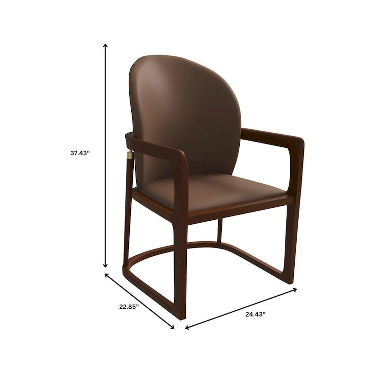 Chaise de salle à manger moderne en cuir capitonné