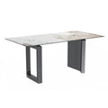 Table de salle à manger avec plateau en pierre frittée/verre