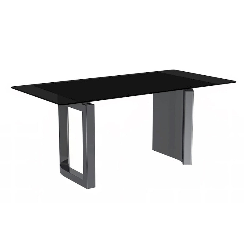 Table de salle à manger avec plateau en pierre frittée/verre