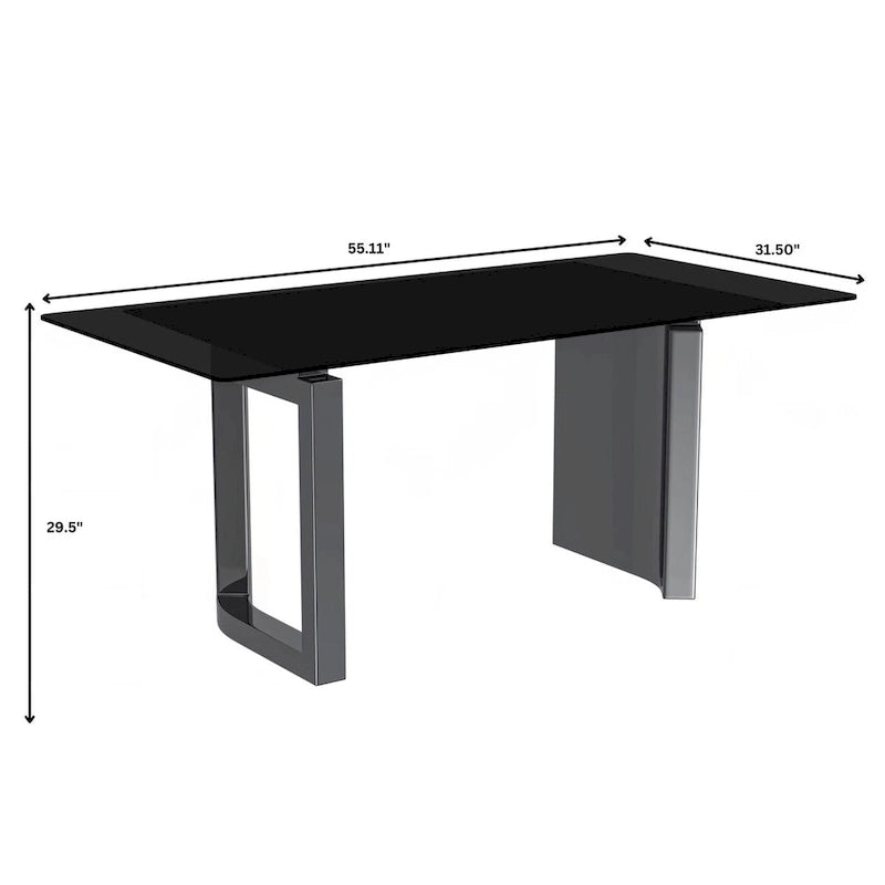 Table de salle à manger avec plateau en pierre frittée/verre