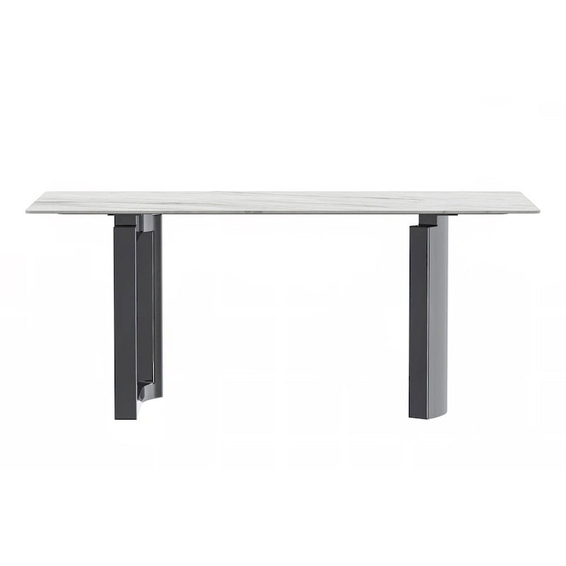 Table de salle à manger avec plateau en pierre frittée/verre
