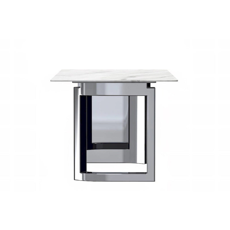 Table de salle à manger avec plateau en pierre frittée/verre