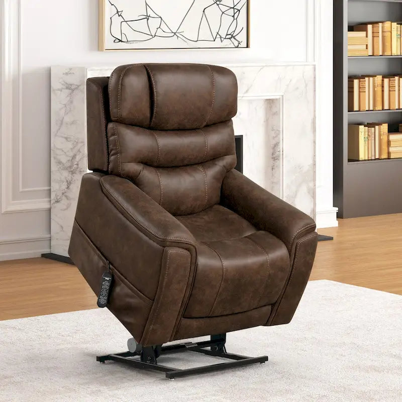 Fauteuil inclinable releveur à double moteur avec massage, rangement dissimulé et extension de repose-pieds
