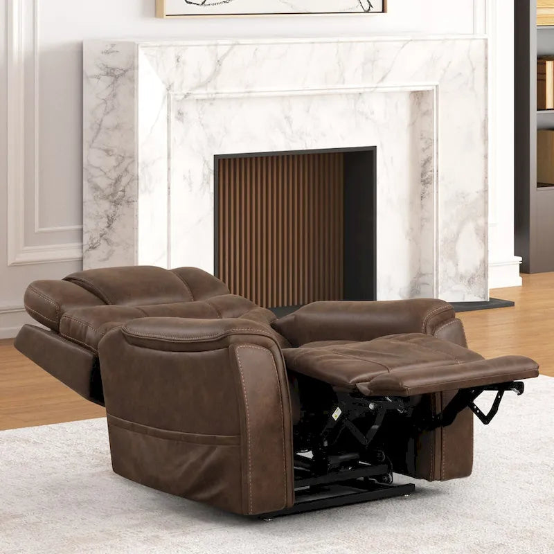 Fauteuil inclinable releveur à double moteur avec massage, rangement dissimulé et extension de repose-pieds