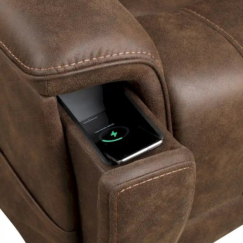 Fauteuil inclinable releveur à double moteur avec massage, rangement dissimulé et extension de repose-pieds