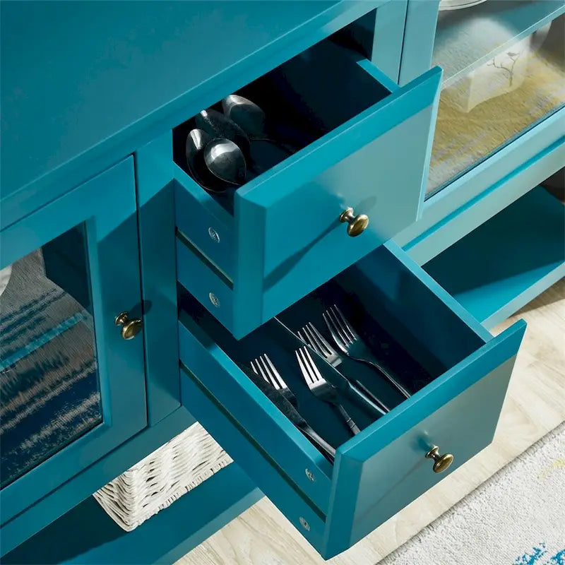 Buffet de 52 po avec étagères réglables, Armoire de rangement