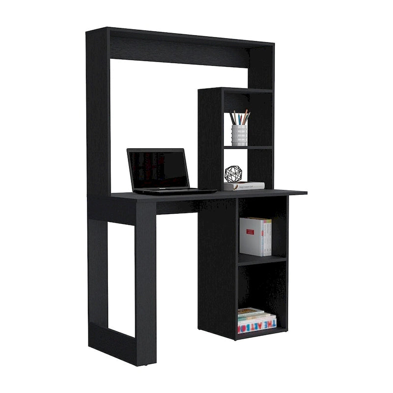 Bureau avec huche et étagères, bureau d'ordinateur pour le bureau à domicile