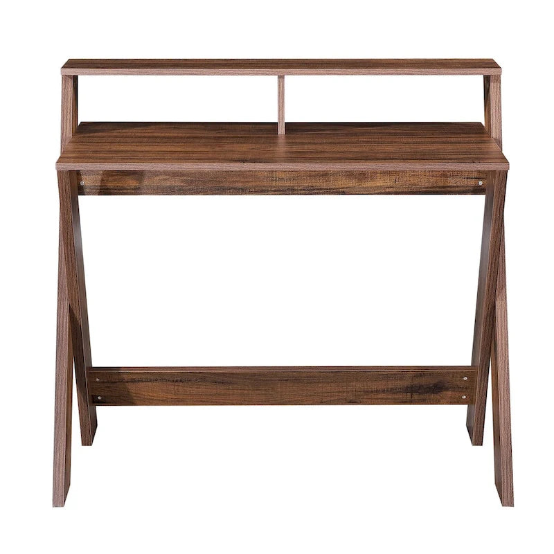 Bureau d'ordinateur en bois pour bureau à domicile avec étagère ouverte