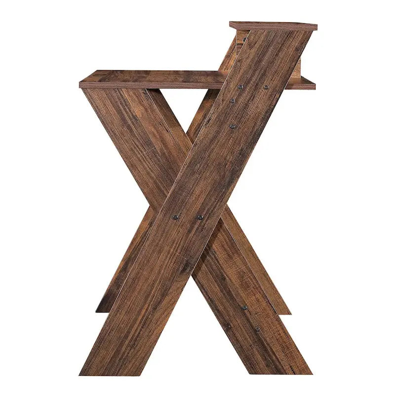 Bureau d'ordinateur en bois pour bureau à domicile avec étagère ouverte
