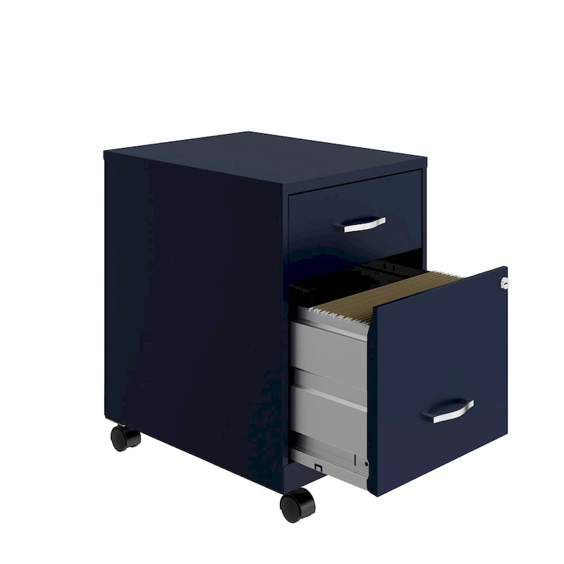 Classeur vertical mobile de 18 po de profondeur, 2 tiroirs, format lettre, avec tiroir à accessoires