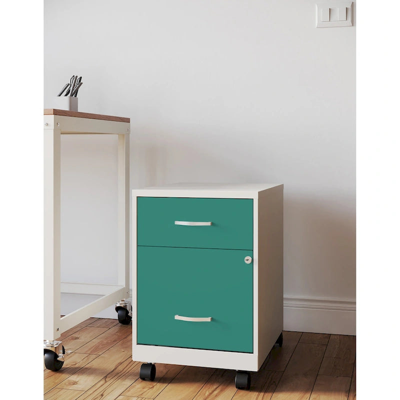 Classeur vertical mobile de 18 po de profondeur, 2 tiroirs, format lettre, avec tiroir à accessoires