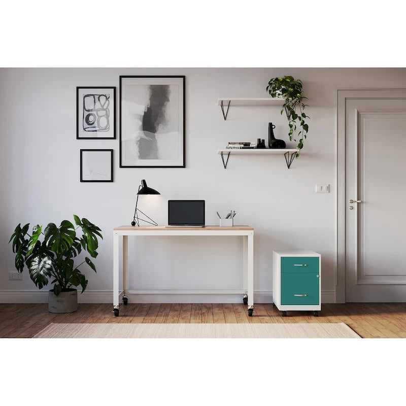 Classeur vertical mobile de 18 po de profondeur, 2 tiroirs, format lettre, avec tiroir à accessoires