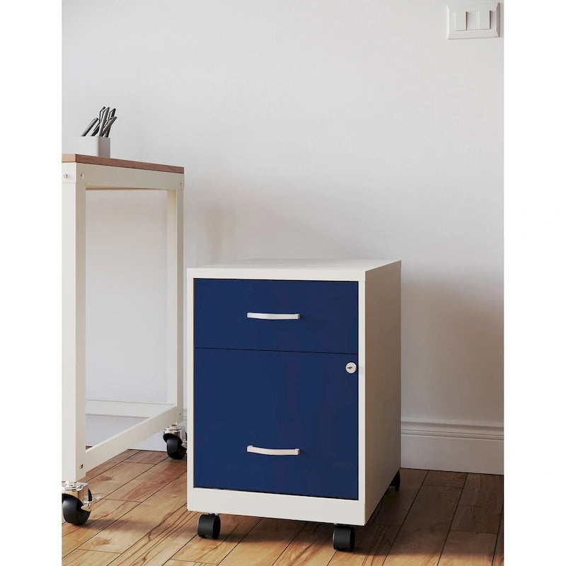 Classeur vertical mobile de 18 po de profondeur, 2 tiroirs, format lettre, avec tiroir à accessoires