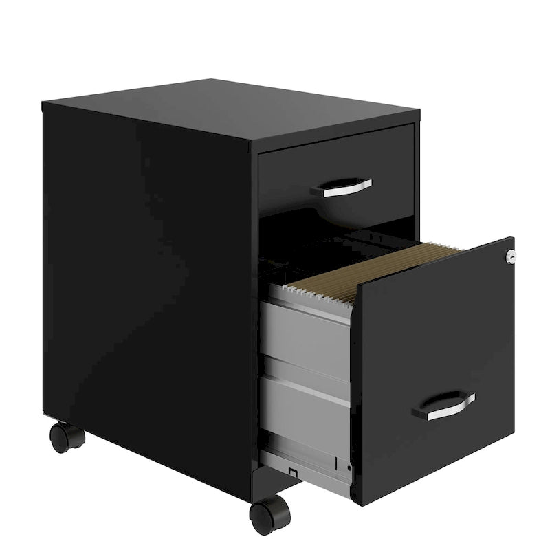 Classeur vertical mobile de 18 po de profondeur, 2 tiroirs, format lettre, avec tiroir à accessoires