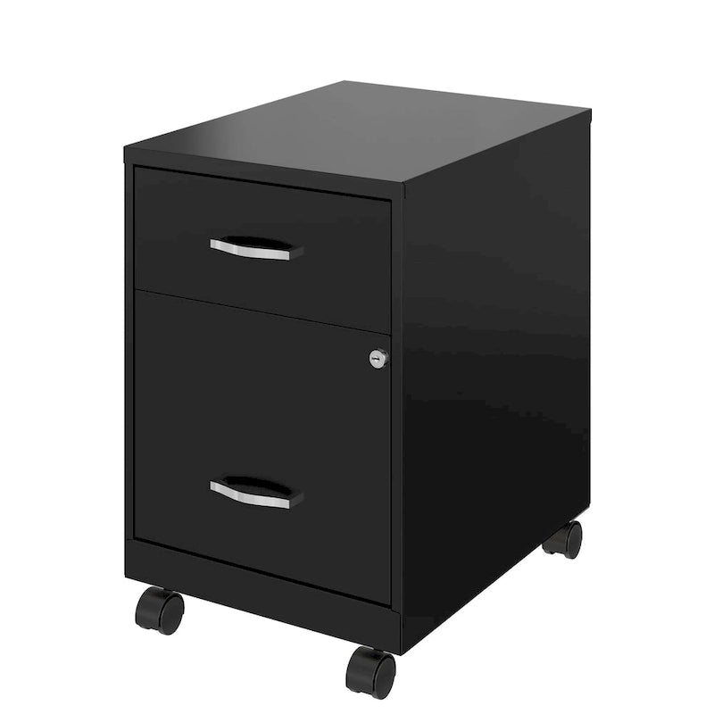 Classeur vertical mobile de 18 po de profondeur, 2 tiroirs, format lettre, avec tiroir à accessoires