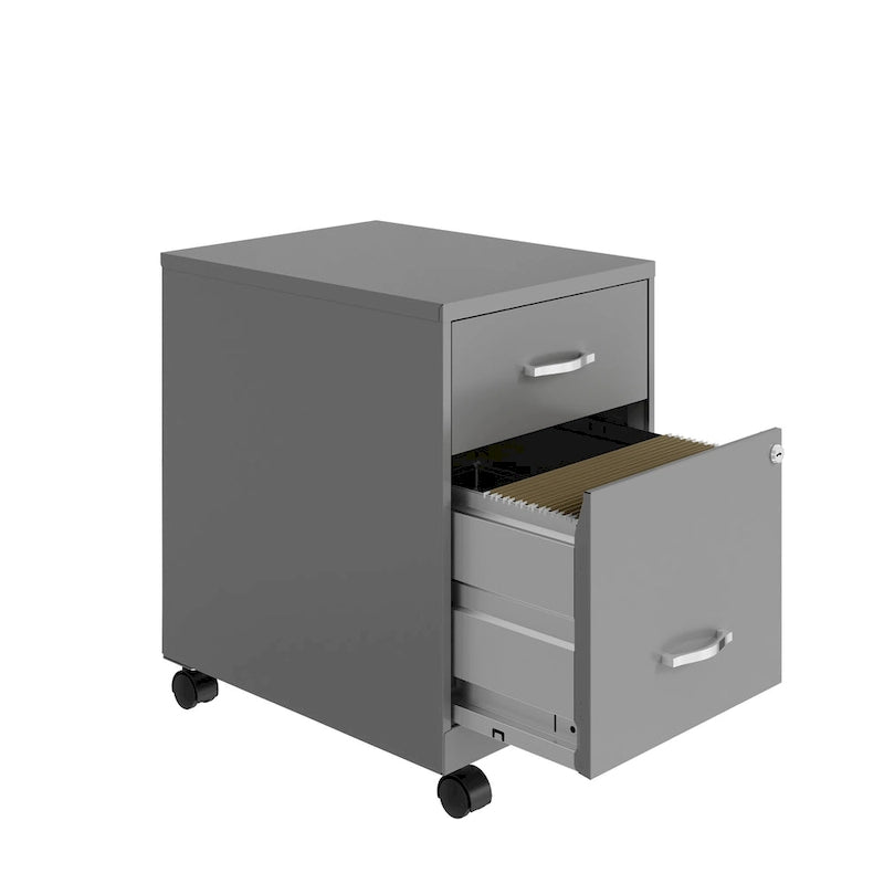 Classeur vertical mobile de 18 po de profondeur, 2 tiroirs, format lettre, avec tiroir à accessoires