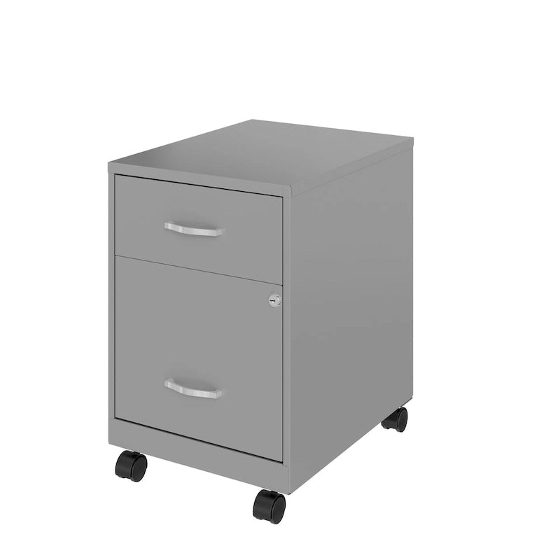Classeur vertical mobile de 18 po de profondeur, 2 tiroirs, format lettre, avec tiroir à accessoires