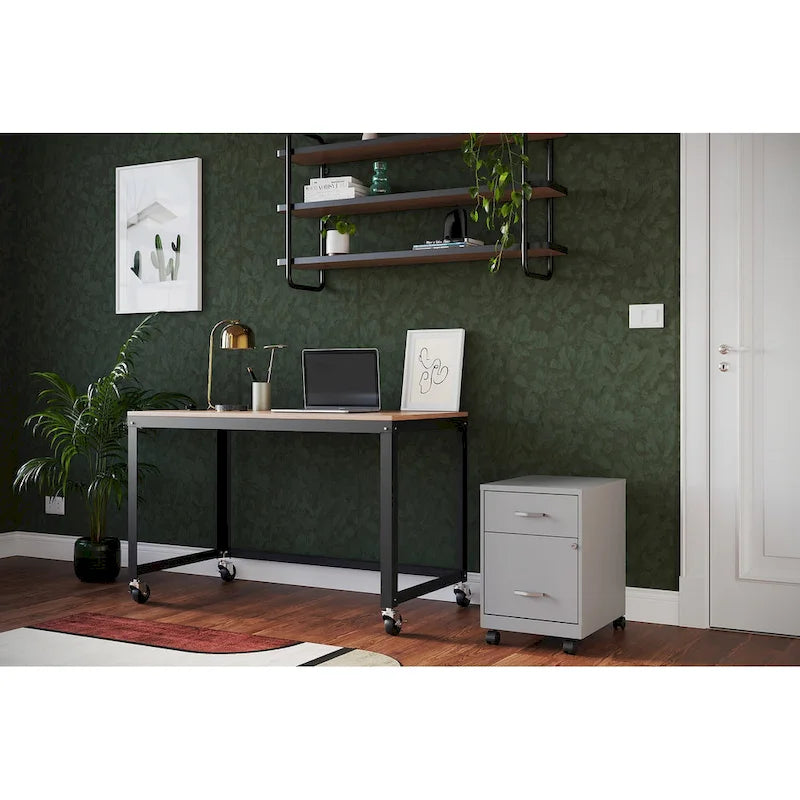 Classeur vertical mobile de 18 po de profondeur, 2 tiroirs, format lettre, avec tiroir à accessoires