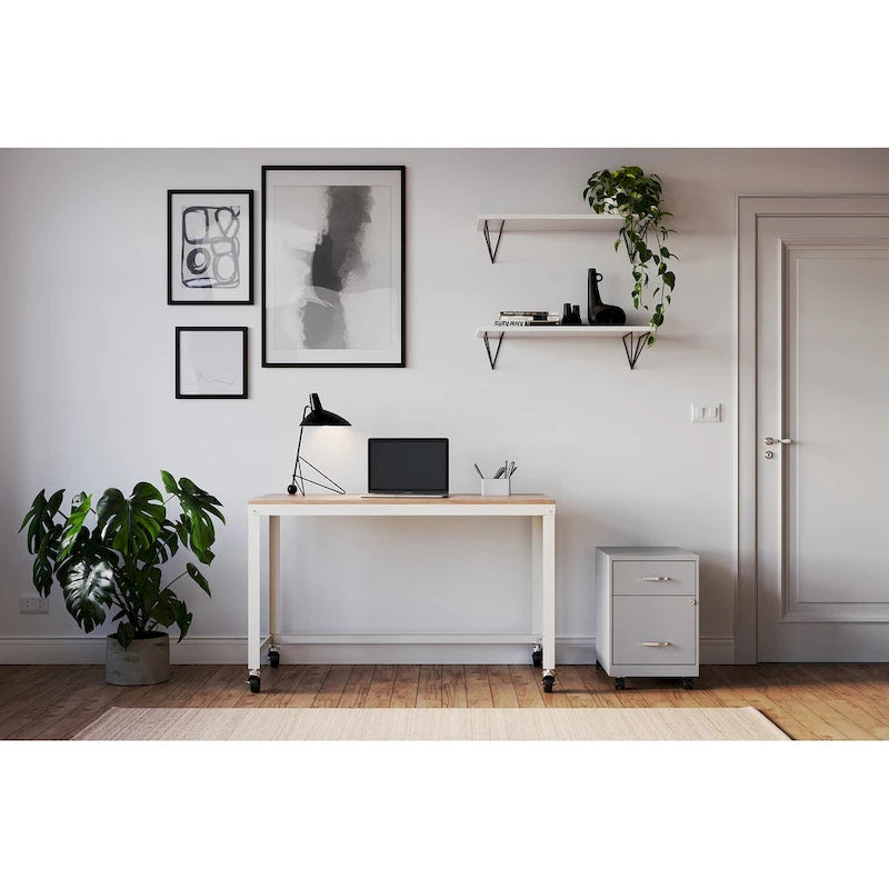 Classeur vertical mobile de 18 po de profondeur, 2 tiroirs, format lettre, avec tiroir à accessoires