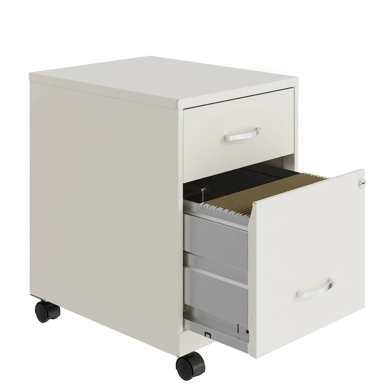 Classeur vertical mobile de 18 po de profondeur, 2 tiroirs, format lettre, avec tiroir à accessoires
