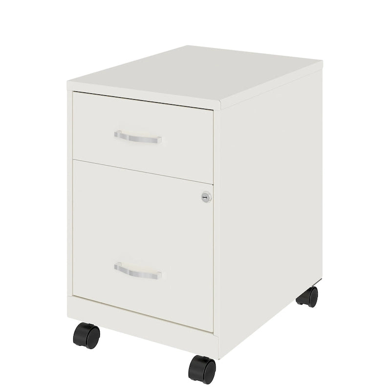 Classeur vertical mobile de 18 po de profondeur, 2 tiroirs, format lettre, avec tiroir à accessoires